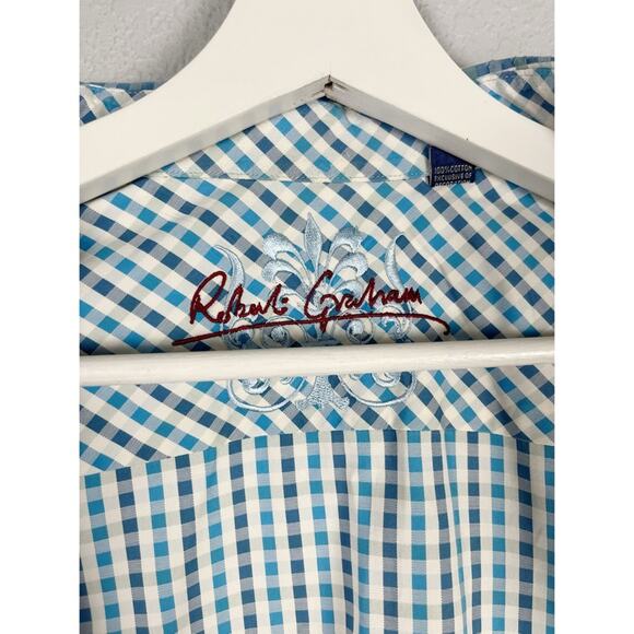 Robert Graham Plaid Button Down Embroidered Shirt - Picture 10 of 15